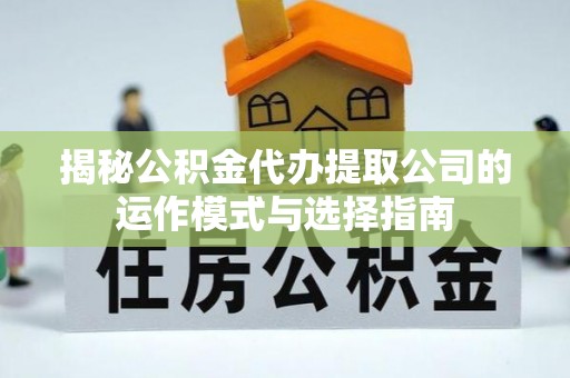 望城揭秘公积金代办提取公司的运作模式与选择指南