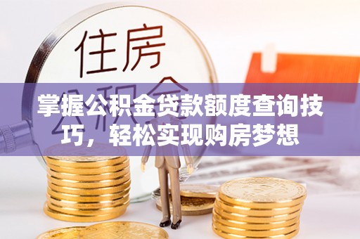 望城掌握公积金贷款额度查询技巧，轻松实现购房梦想
