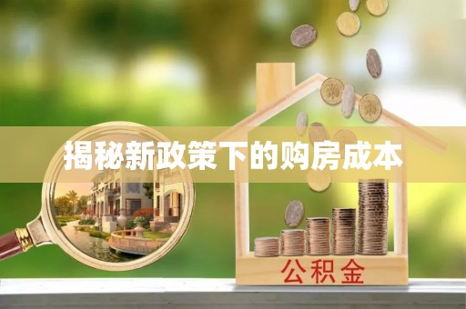 望城揭秘新政策下的购房成本